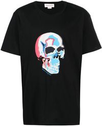 Alexander McQueen - T-shirt Met Doodskop - Lyst