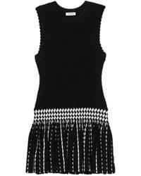 Sandro - Check Knit Short Dress - Lyst