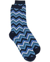 Missoni Socken mit Zickzackmuster - Blau