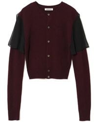 Undercover - Sheer-Panel Button-Up Cardigan - Lyst