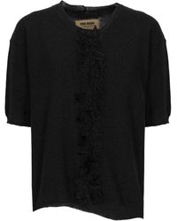 Uma Wang - Jersey de canalé con flecos - Lyst
