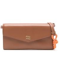 Miu Miu - Logo-lettering Leather Wallet - Lyst