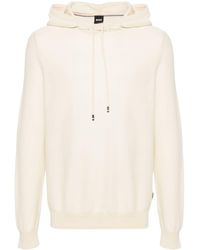BOSS - Knitted Cotton Blend Hoodie - Lyst