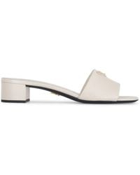 Prada - Mules Con Logo Triangolare 35Mm - Lyst
