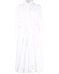 Valentino Garavani - Floral-lace Pleated Shirt-dress - Lyst