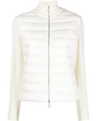 Moncler - Gewatteerd Jack Met Gebreid Vlak En Rits - Lyst