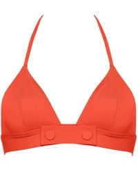 Eres - Triangle-Cup Button-Detail Bikini Top - Lyst