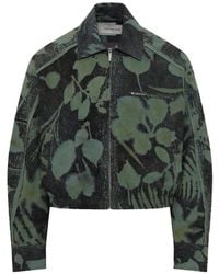 Feng Chen Wang - Plant-Dye Cropped Bomber Jacket - Lyst