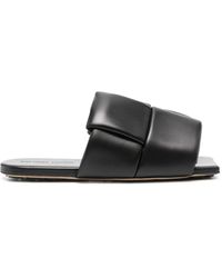 Bottega Veneta - Interwoven Leather Flat Sandals - Lyst