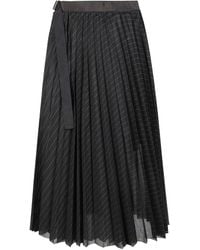 Sacai - ストライプ スカート - Lyst