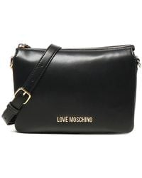 Love Moschino - Schoudertas Met Rits En Logoplakkaat - Lyst