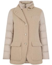 Moorer - Chaqueta Con Botones Y Cuello Alto - Lyst