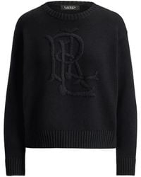 Ralph Lauren - Embroidered-Logo Cotton Sweater - Lyst