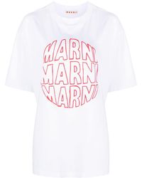 Marni - Logo-print Cotton T-shirt - Lyst