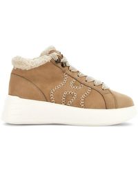 Hogan - Shearling-trimmed Suede Sneakers - Lyst