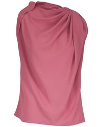 Michael Kors - Draped Sleeveless Blouse - Lyst