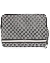 DKNY - Logo-Print Striped Laptop Bag - Lyst