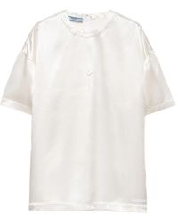 Prada - Triangle-Logo Short-Sleeved Top - Lyst