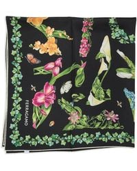 Ferragamo - Eden Shoes Print Silk Scarf - Lyst