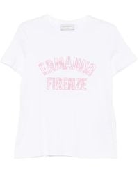 ERMANNO FIRENZE - Logo-Print T-Shirt - Lyst