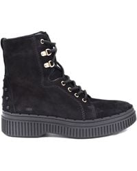 Tod's - Lace-Up Combat Boots - Lyst