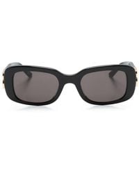 Balenciaga - Eckige Sonnenbrille mit Logo-Schild - Lyst