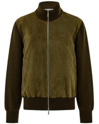 Ferragamo - Knitted-Panel Bomber Jacket - Lyst