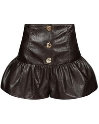 Violante Nessi - Snake-Effect Peplum Shorts - Lyst