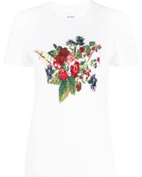 Barrie - Floral Intarsia-knit Short-sleeve Jumper - Lyst