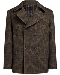 Etro - ペイズリーヘリンボーン ピーコート - Lyst