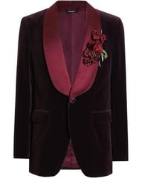 Dolce & Gabbana - Velvet Embellished Tuxedo Jacket - Lyst
