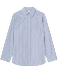 Nanushka - Button-Off-Shoulder Striped Shirt - Lyst