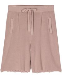 Laneus - Raw-Edge Cotton Shorts - Lyst