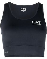EA7 - Brassière de sport à logo imprimé - Lyst