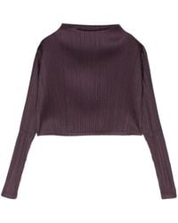 Pleats Please Issey Miyake - January Pleated Cropped Top - Lyst