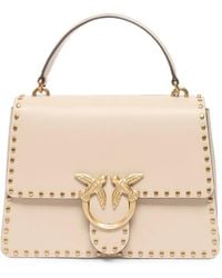 Pinko - Love Bag One Top Handle Medium Handbag With Mini Studs - Lyst