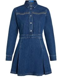 Karl Lagerfeld - Plissiertes Jeanskleid mit Nieten - Lyst