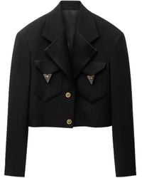 Versace - Wool Crop Blazer - Lyst