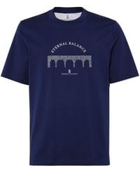 Brunello Cucinelli - T-Shirt mit Slogan-Print - Lyst
