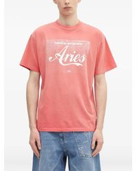 Aries - Logo-Print T-Shirt - Lyst