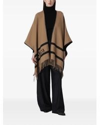 Max Mara - Logo-Jacquard Fringed Poncho - Lyst