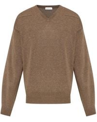 Jil Sander - V-Neck Knitted Sweater - Lyst