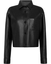 Philipp Plein - Leren Cropped Blouse - Lyst