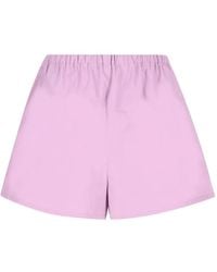 Prada - Elasticated-Waistband Pocket Cotton Shorts - Lyst