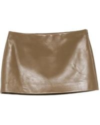 KHAITE - Leather Mini Skirt - Lyst