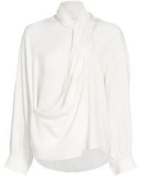The Row - Blouse Drapée Darnelle En Soie - Lyst