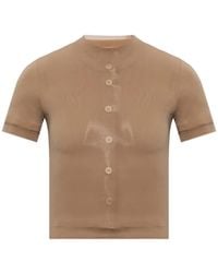 Maison Margiela - Button-Detail Short-Sleeve T-Shirt - Lyst