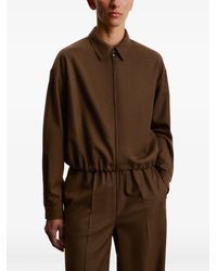 12 STOREEZ - Zip-Up Crop Shirt - Lyst