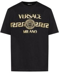 Versace - T-Shirt En Coton À Imprimé Medusa - Lyst