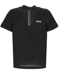 BOSS - Polo Zippé À Design Perforé - Lyst
